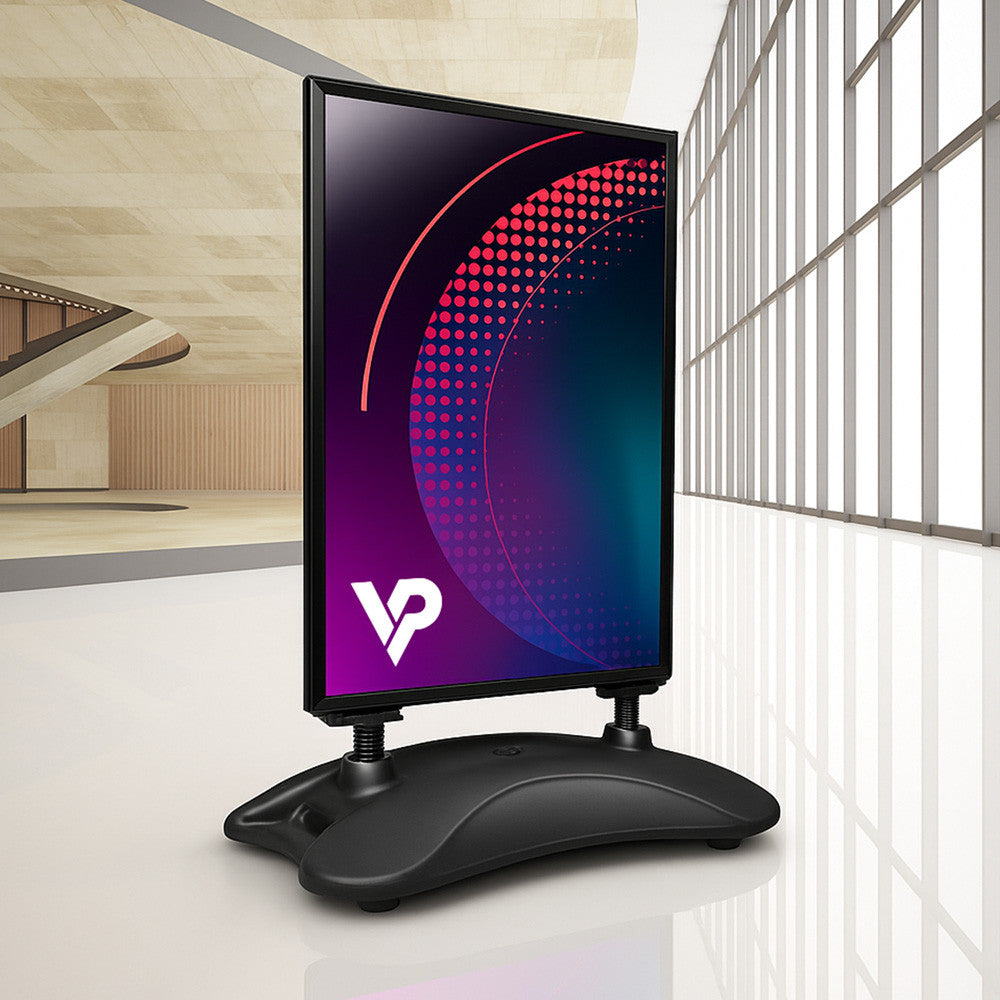 Potykacz Hampton A1 czarny - zewnętrzny stojak reklamowy z bazą wodną i ramą OWZ 32 mm